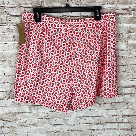 Cremieux Shorts Plus Size 14 Hi-Rise Red & White Shayla Eyelet High Waist NWT - Picture 8 of 9